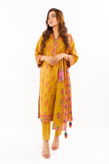 Alkaram Studio SS-50-1-24 Mustard Spring Summer Collection Online Shopping